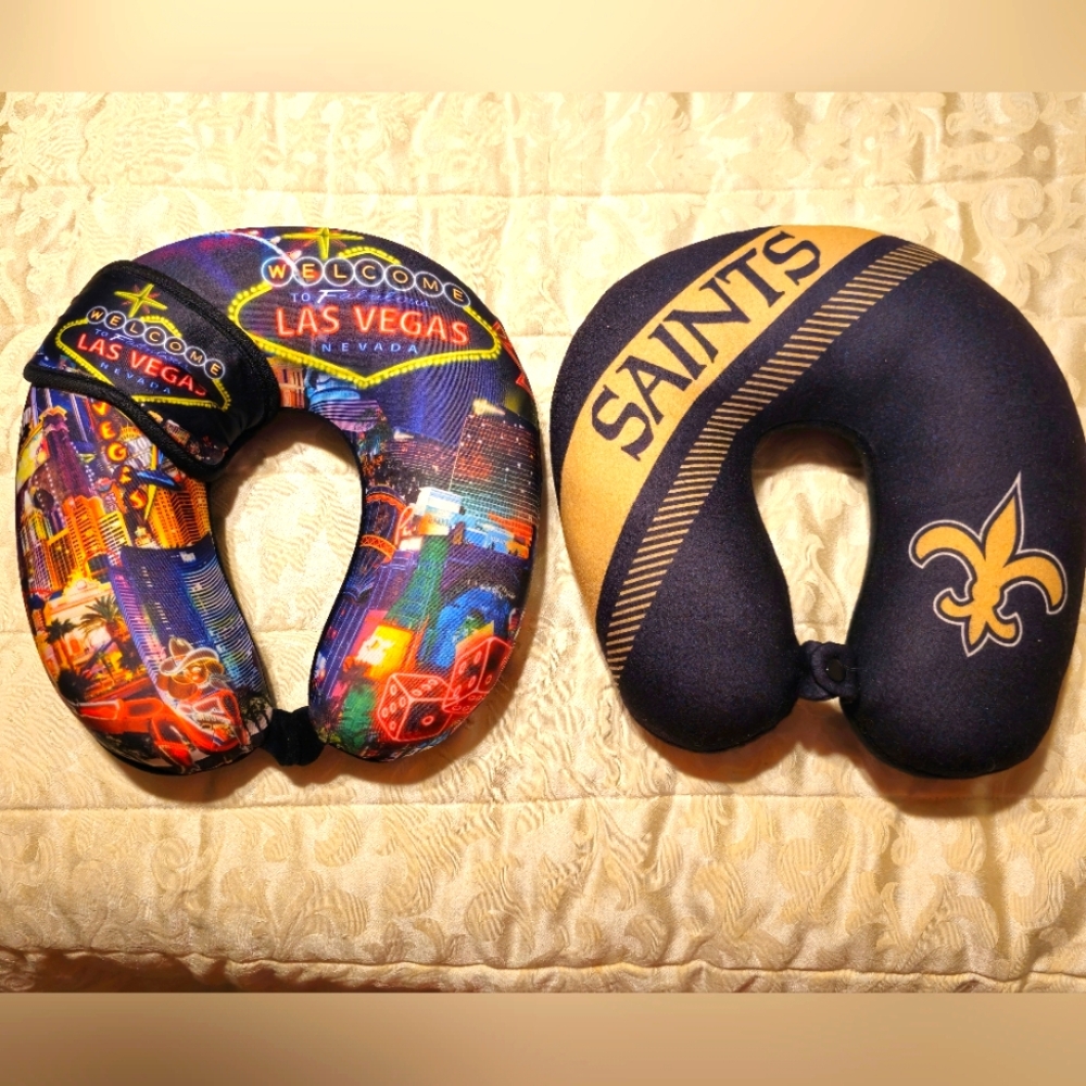 Las Vegas and Saints Neck Pillow Set-NWOT